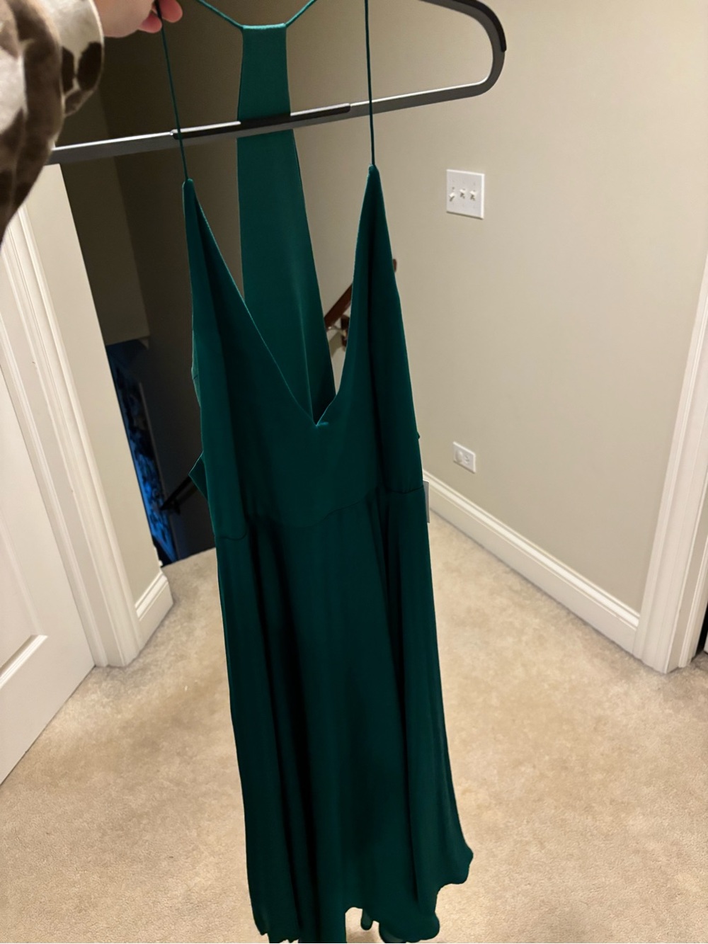 Vintage Urban Outfitters Deep Green Halter Midi Dress
